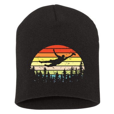 Retro Ultimate Frisbee Player Vintage Flying Disc Short Acrylic Beanie