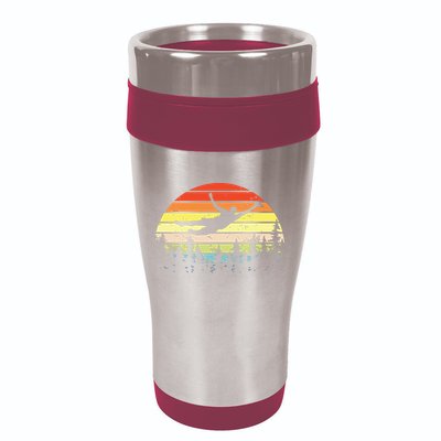 Retro Ultimate Frisbee Player Vintage Flying Disc 16oz Travel Tumbler