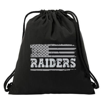 Raiders Us Flag Drawstring Bag