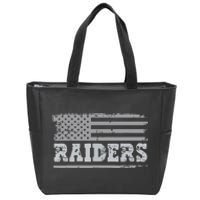 Raiders Us Flag Zip Tote Bag