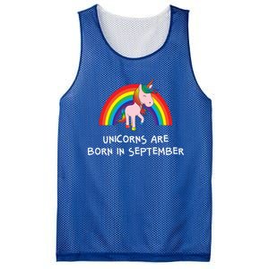 Rainbow Unicorn Funny Gift For People Born In September Birthday Gift Mesh Reversible Basketball Jersey Tank