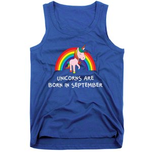 Rainbow Unicorn Funny Gift For People Born In September Birthday Gift Tank Top