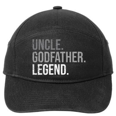 retro Uncle Godfather Legend Best Godfather 7-Panel Snapback Hat