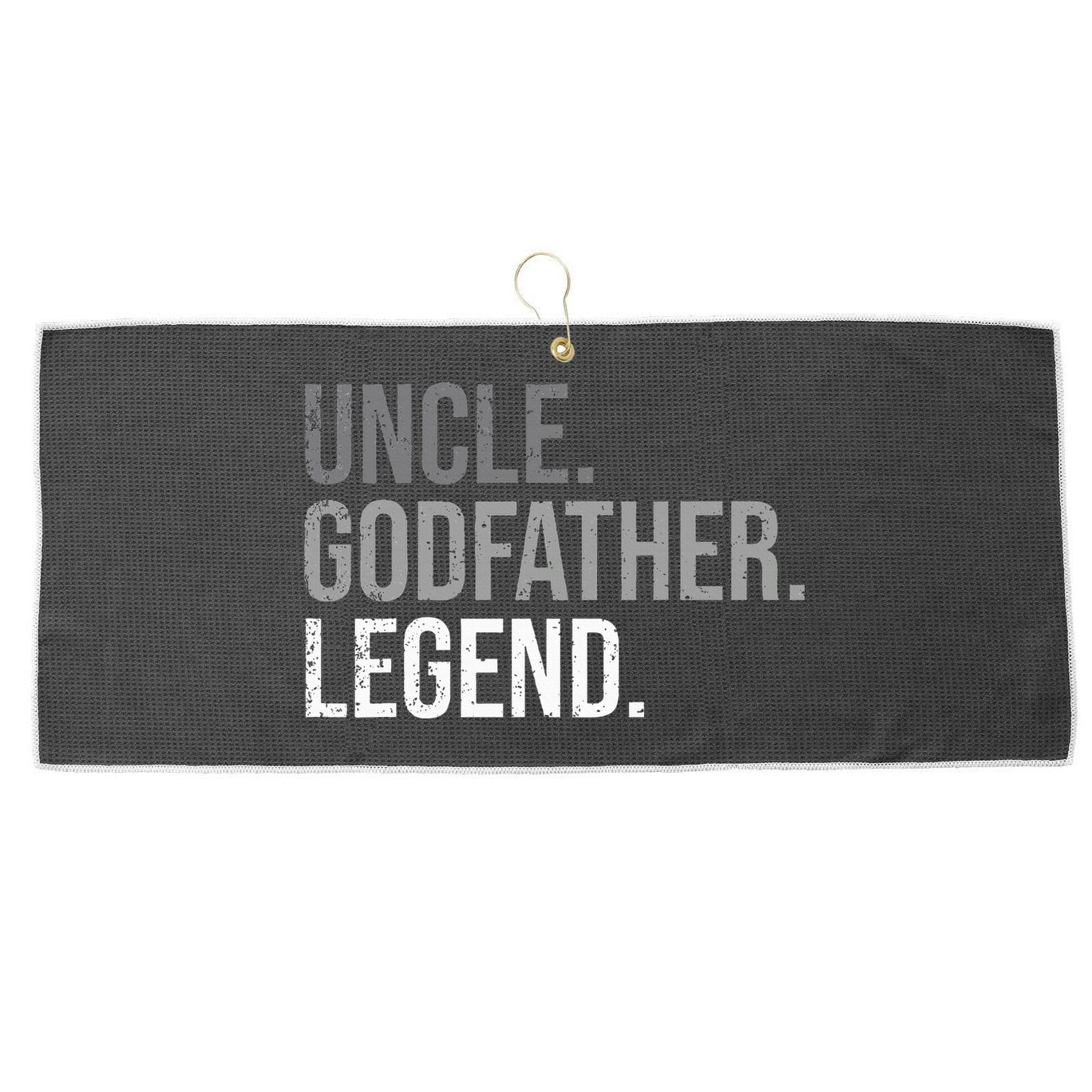 retro Uncle Godfather Legend Best Godfather Large Microfiber Waffle Golf Towel