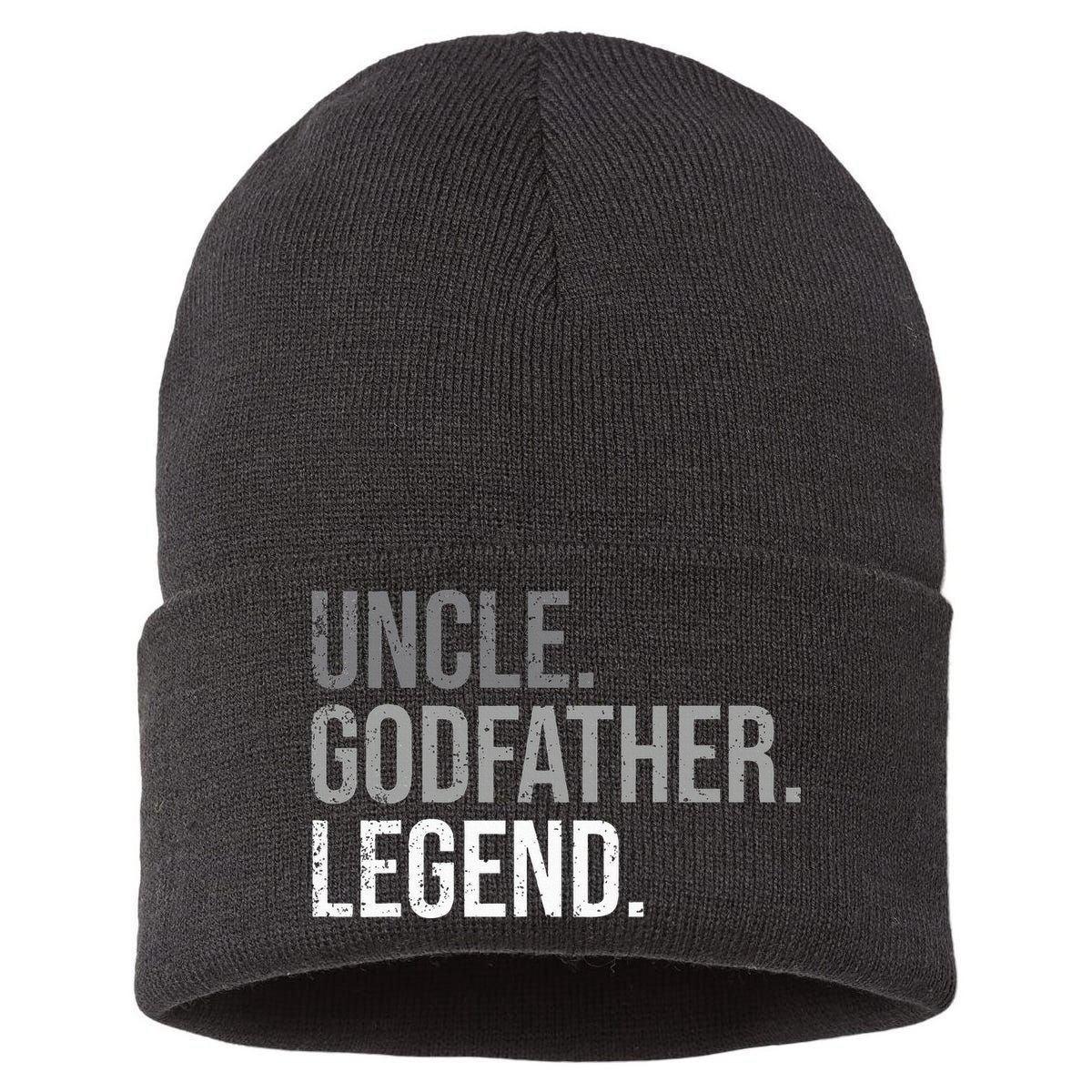 retro Uncle Godfather Legend Best Godfather Sustainable Knit Beanie