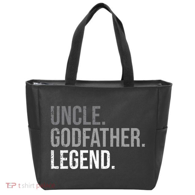 retro Uncle Godfather Legend Best Godfather Zip Tote Bag