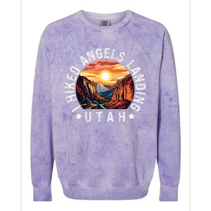 Retro Utah I Hiked Angels Landing Colorblast Crewneck Sweatshirt