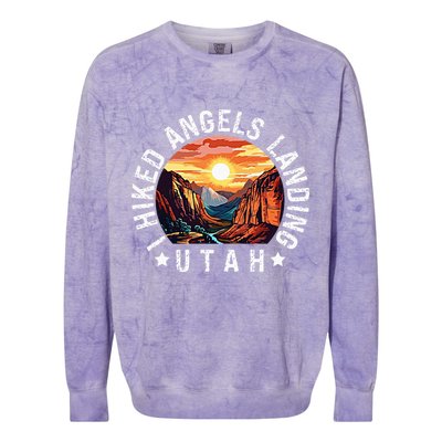 Retro Utah I Hiked Angels Landing Colorblast Crewneck Sweatshirt