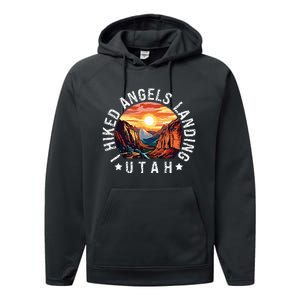 Retro Utah I Hiked Angels Landing Performance Fleece Hoodie