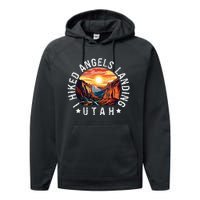 Retro Utah I Hiked Angels Landing Performance Fleece Hoodie