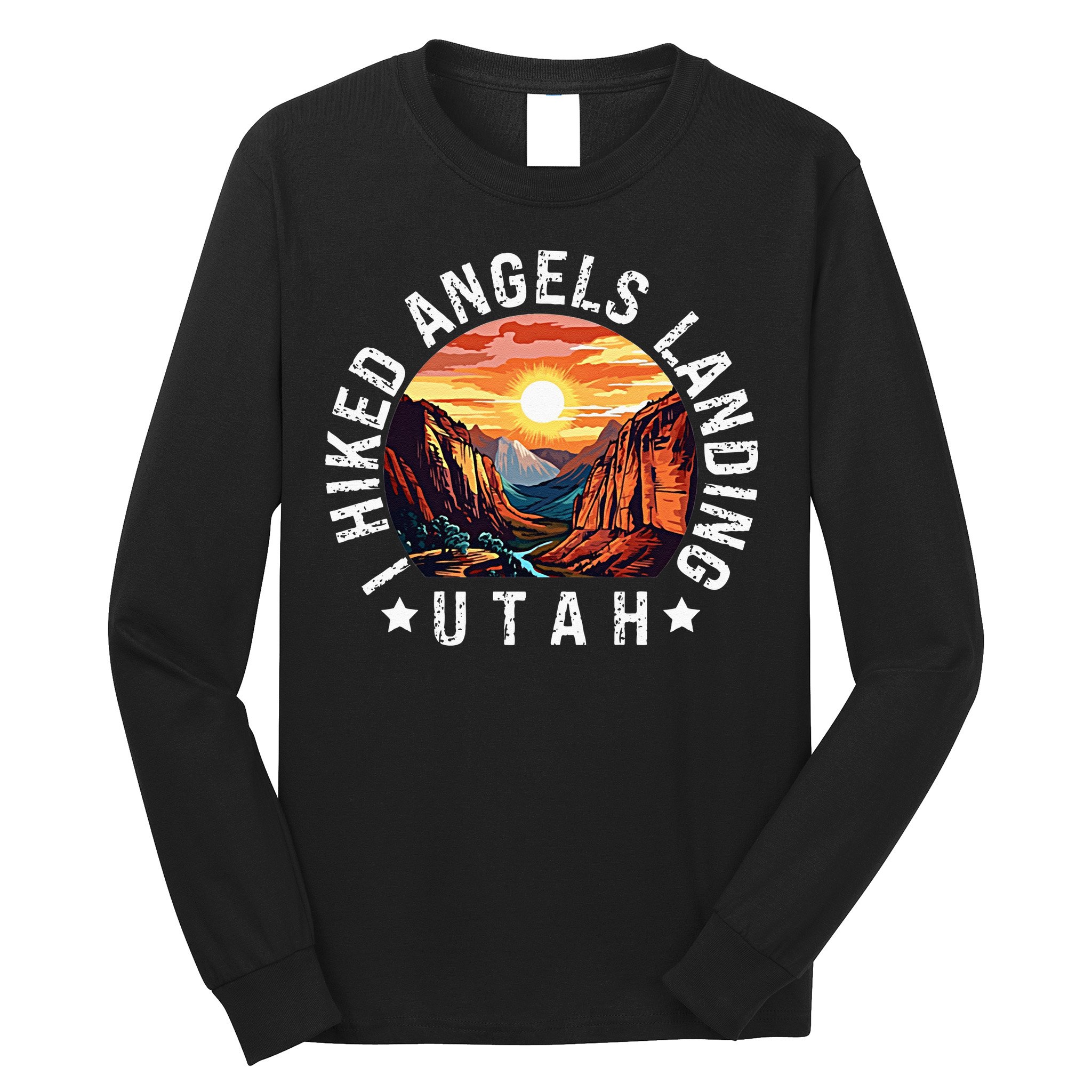 Retro Utah I Hiked Angels Landing Long Sleeve Shirt