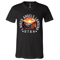 Retro Utah I Hiked Angels Landing V-Neck T-Shirt