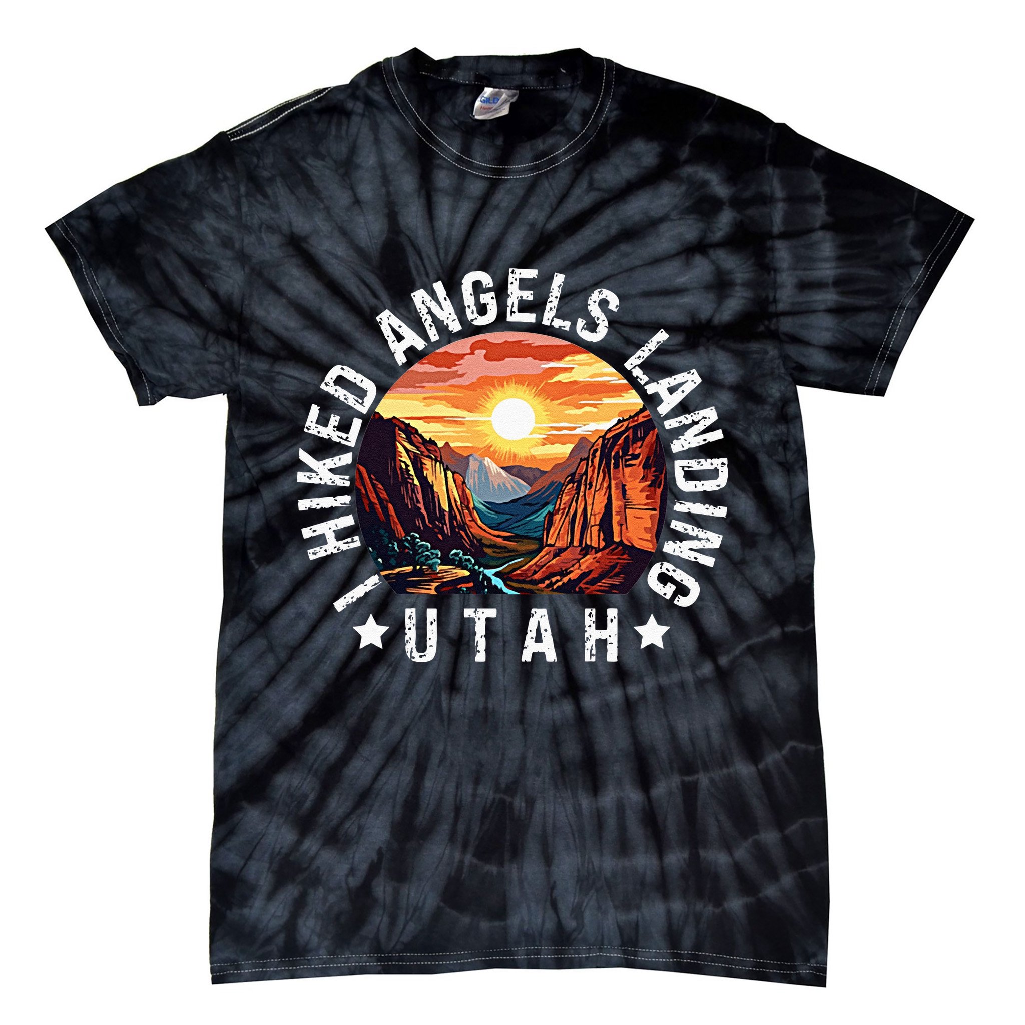 Retro Utah I Hiked Angels Landing Tie-Dye T-Shirt