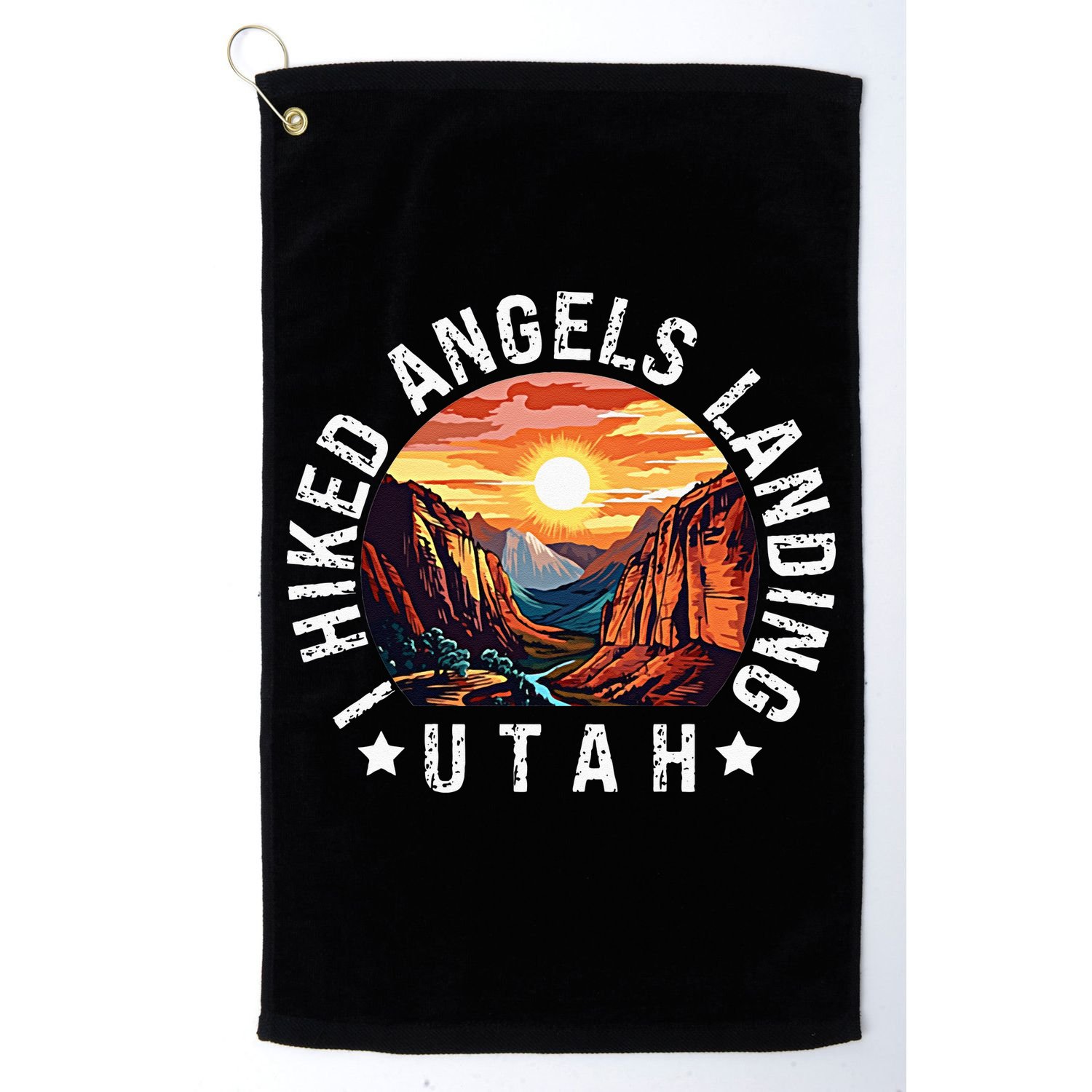 Retro Utah I Hiked Angels Landing Golf Towel