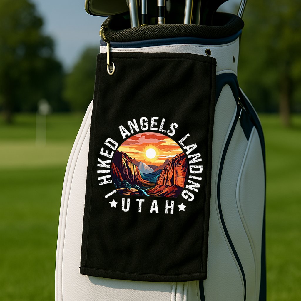 Retro Utah I Hiked Angels Landing Golf Towel