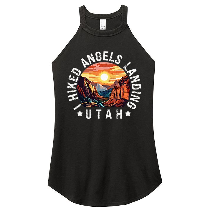 Retro Utah I Hiked Angels Landing Women's Perfect Tri Rocker Tank