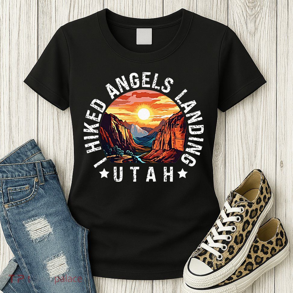 Retro Utah I Hiked Angels Landing Womens T-Shirt