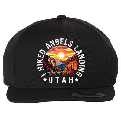 Retro Utah I Hiked Angels Landing Wool Snapback Cap