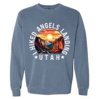 Retro Utah I Hiked Angels Landing Garment-Dyed Sweatshirt