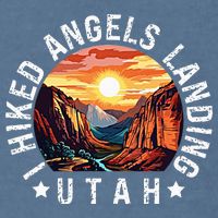 Retro Utah I Hiked Angels Landing Garment-Dyed Sweatshirt