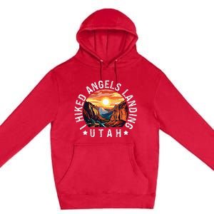 Retro Utah I Hiked Angels Landing Premium Pullover Hoodie