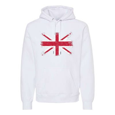 Retro Union Jack Vintage British Flag Great Britain UK Premium Hoodie