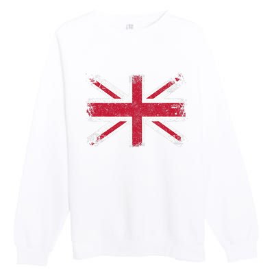 Retro Union Jack Vintage British Flag Great Britain UK Premium Crewneck Sweatshirt