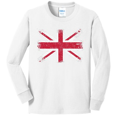 Retro Union Jack Vintage British Flag Great Britain UK Kids Long Sleeve Shirt