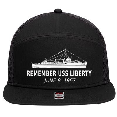 Remember USS Liberty June 8 1967 7 Panel Mesh Trucker Snapback Hat