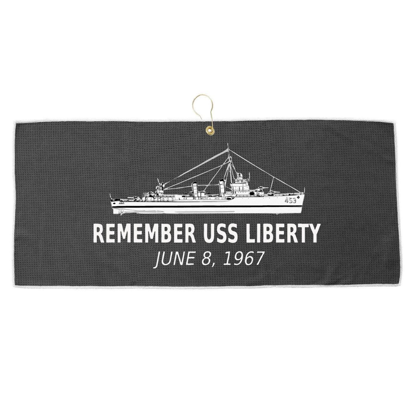 Remember USS Liberty June 8 1967 Large Microfiber Waffle Golf Towel