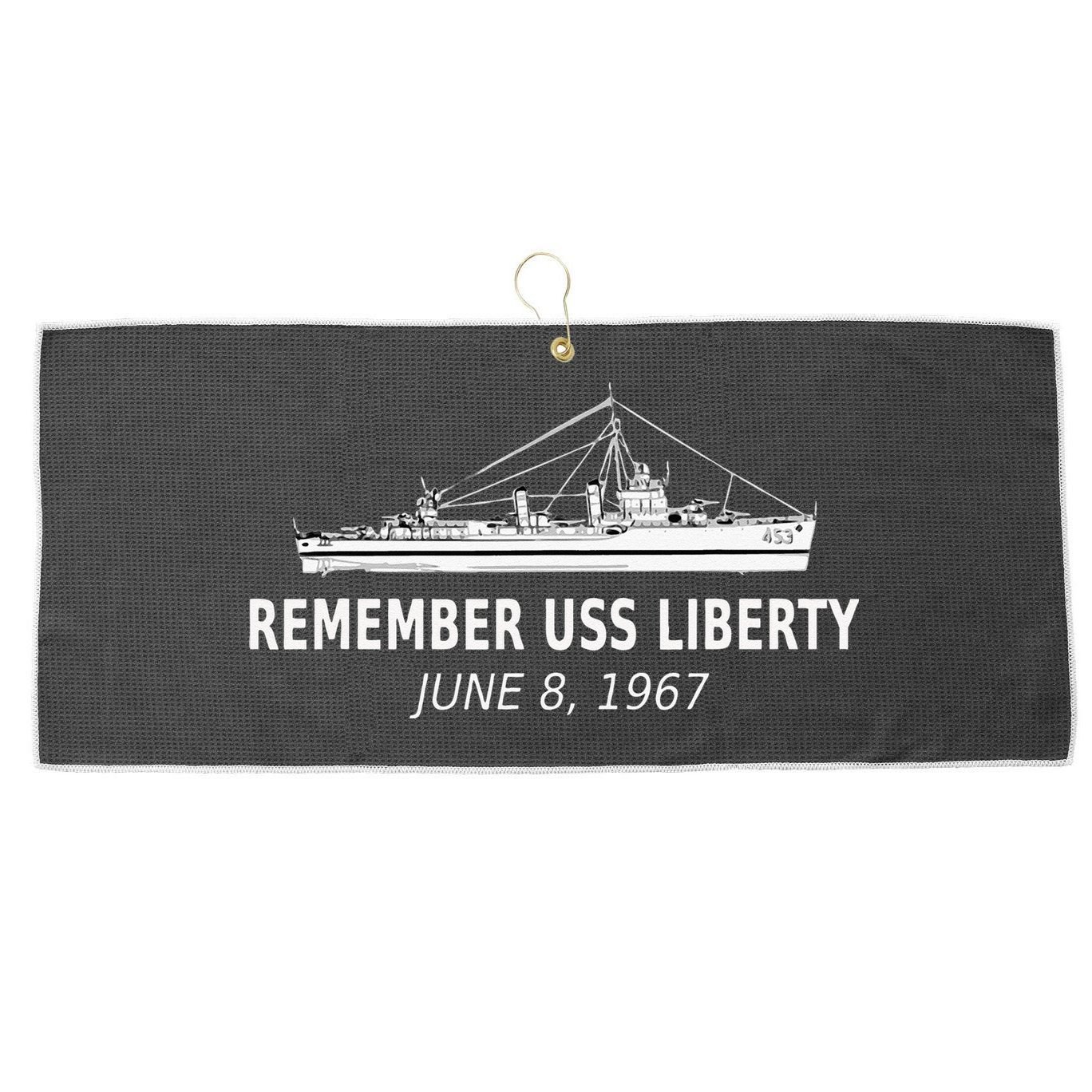 Remember USS Liberty June 8 1967 Large Microfiber Waffle Golf Towel