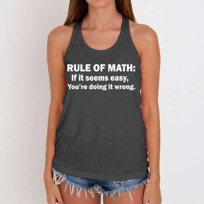 Rule Of Math Seems Easy You're Doing It Wrong Women's Knotted Racerback Tank
