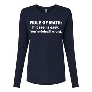 Rule Of Math Seems Easy You're Doing It Wrong Womens Cotton Relaxed Long Sleeve T-Shirt