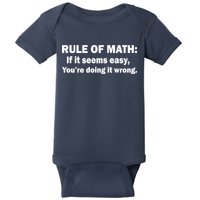 Rule Of Math Seems Easy You're Doing It Wrong Baby Bodysuit