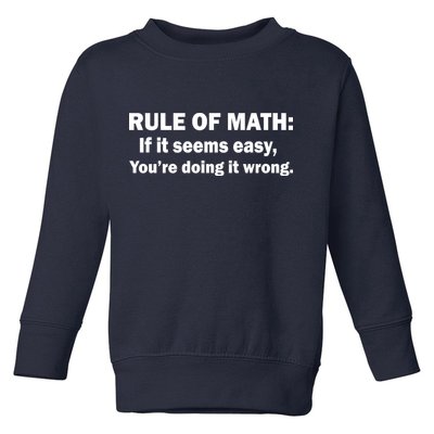Rule Of Math Seems Easy You're Doing It Wrong Toddler Sweatshirt