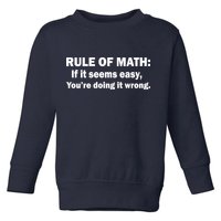 Rule Of Math Seems Easy You're Doing It Wrong Toddler Sweatshirt
