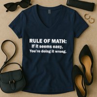 Rule Of Math Seems Easy You're Doing It Wrong Women's V-Neck T-Shirt