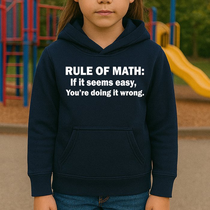 Rule Of Math Seems Easy You're Doing It Wrong Kids Hoodie