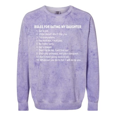 Rules For Dating My Daughter Father's Day Colorblast Crewneck Sweatshirt