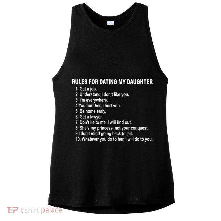 Rules For Dating My Daughter Father's Day Ladies PosiCharge Tri-Blend Wicking Tank