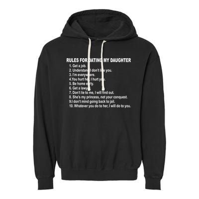 Rules For Dating My Daughter Father's Day Garment-Dyed Fleece Hoodie