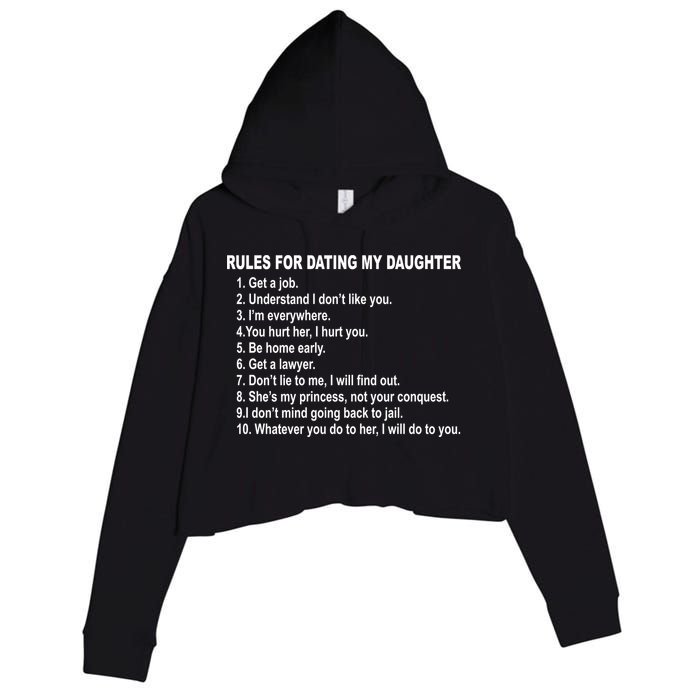 Rules For Dating My Daughter Father's Day Crop Fleece Hoodie