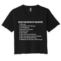 Rules For Dating My Daughter Father's Day Women's Crop Top Tee