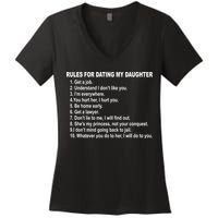 Rules For Dating My Daughter Father's Day Women's V-Neck T-Shirt