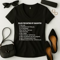 Rules For Dating My Daughter Father's Day Women's V-Neck T-Shirt