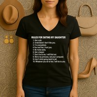Rules For Dating My Daughter Father's Day Women's V-Neck T-Shirt