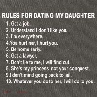 Rules For Dating My Daughter Father's Day Cotton Canvas Backpack