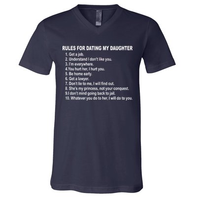 Rules For Dating My Daughter Father's Day V-Neck T-Shirt