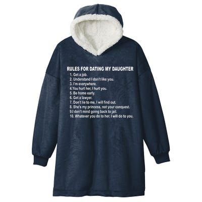 Rules For Dating My Daughter Father's Day Hooded Wearable Blanket