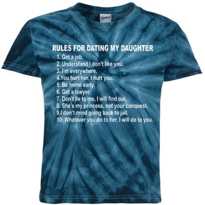 Rules For Dating My Daughter Father's Day Kids Tie-Dye T-Shirt